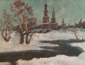 Продам картину в Москве, Церковь на реке, Размер 23x30, Детали не известны